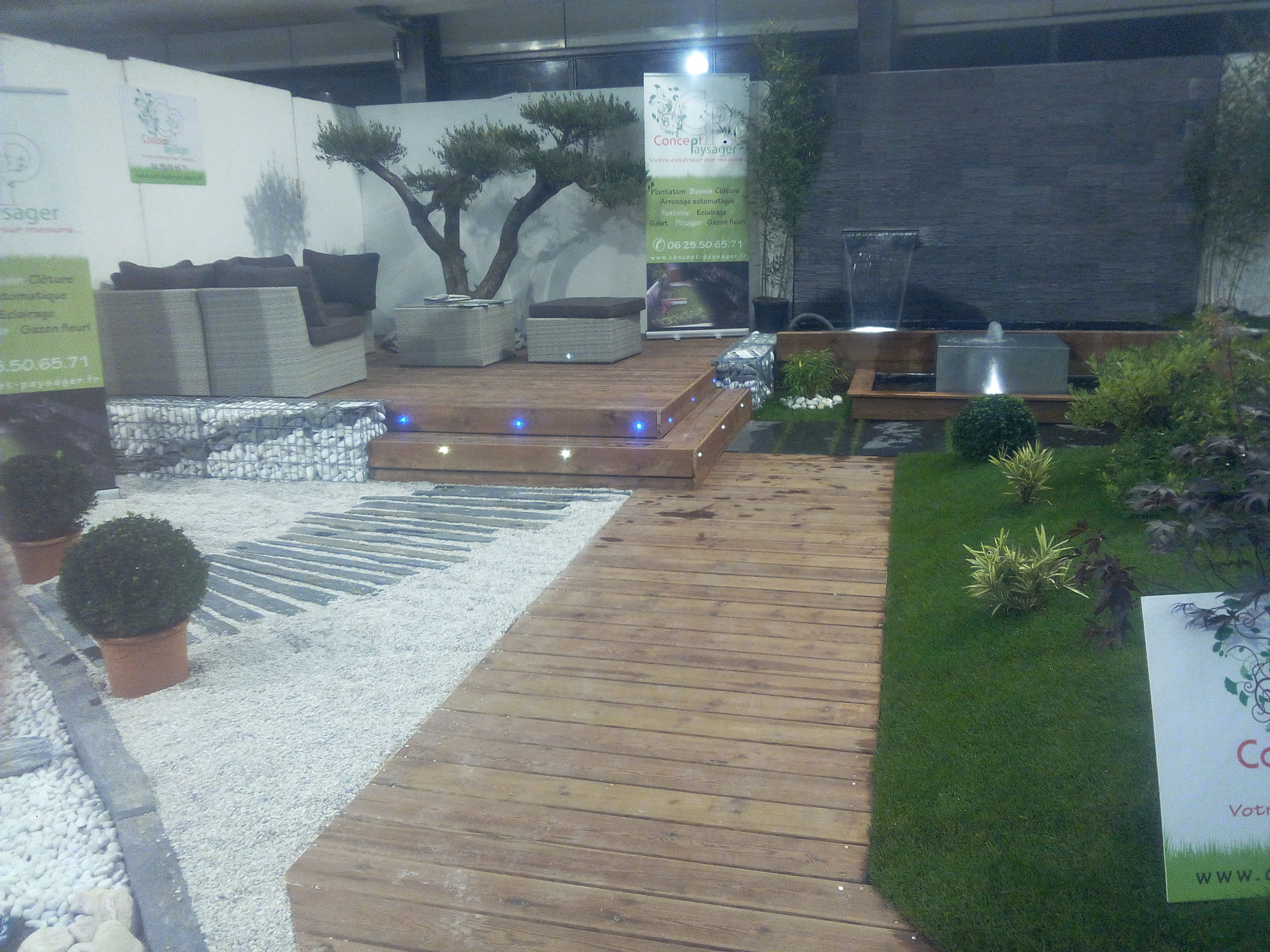 Terrasse en ipé avec escaliers éclairés sur Vivons Maison 2014